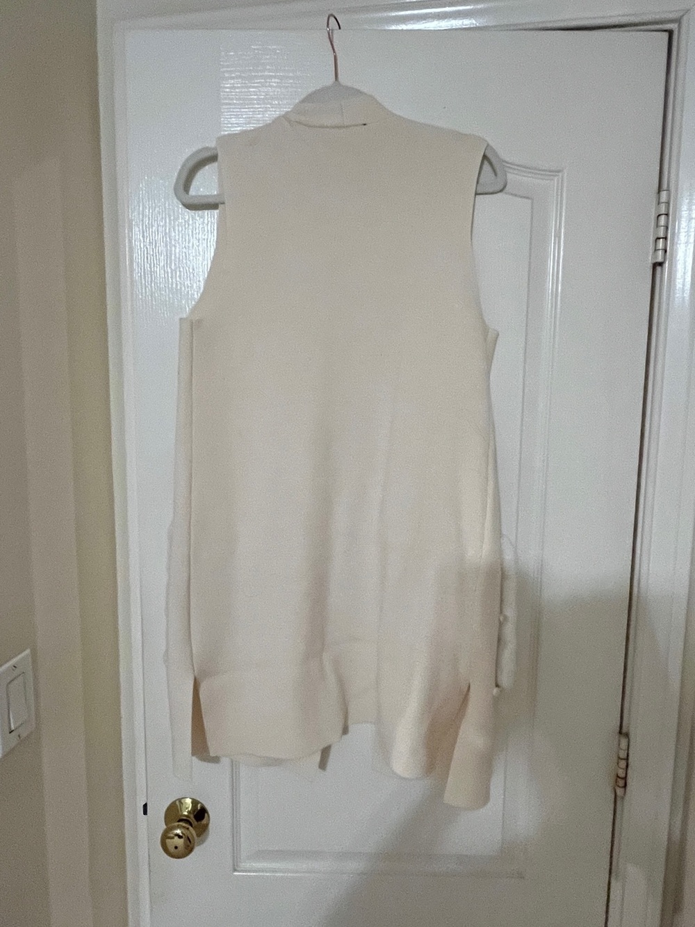 Kobi Halperin Cream Sleeveless Long Knit Vest